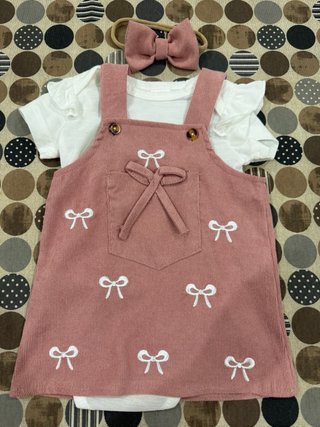 Conjunto Vestido de Pana con Lazo