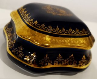 Cajita joyero antigua de Limoges oro 22k 1920 porc
