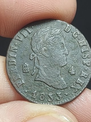 Moneda 4 Maravedíes Fernando VII 1833