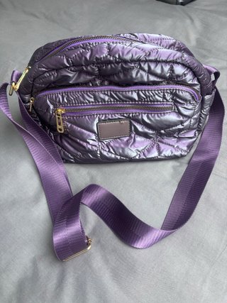 Bolso Bandolera Morado Acolchado