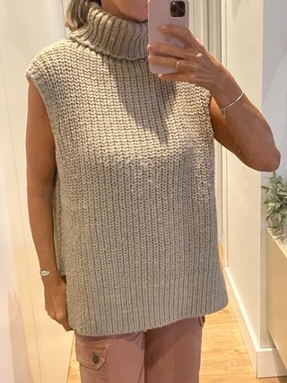 Jersey Chaleco de Punto Inglés Beige