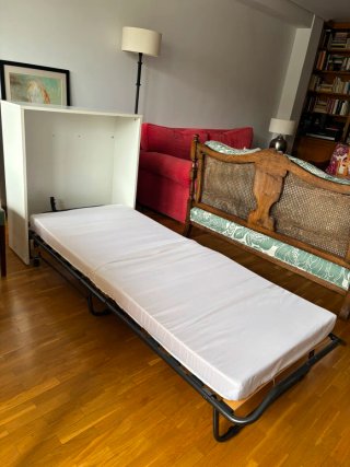 Mueble Cama Plegable Lacado Blanco