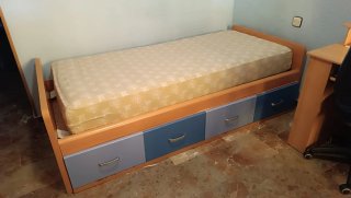 Cama con Cajonera Somier y Colchón