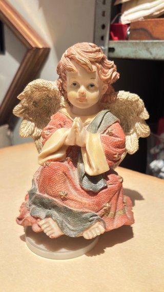 Carillon in ceramica a forma di angelo