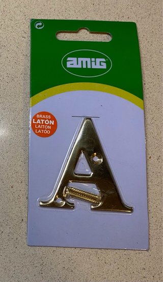 Letra A de Latón para Puerta