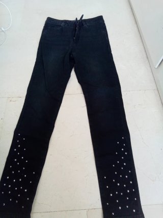 Pantalón Negro con Brillantes Talla 11-12