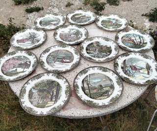 Lote 12 Platos Porcelana Friendly Village