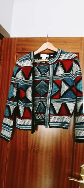 Chaqueta de punto estampada