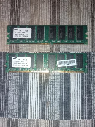 2 Memorias RAM Samsung 512MB DDR PC3200