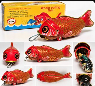 Pez Mecánico de Hojalata Vintage
