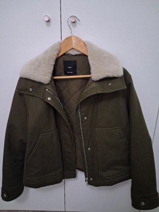 Cazadora Oversize Mango Verde Talla M