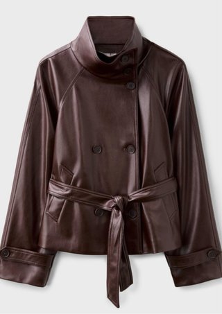 Chaqueta tipo trench Stradivarius marrón
