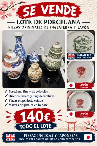 Lote de Porcelana Inglesa y Japonesa