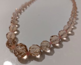 Collar Vintage Swarovski Cristal Topacio Rosa 1960