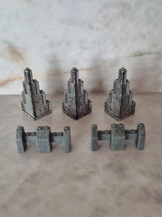 5 Piezas Mega Bloks Dragon Muro de Piedra