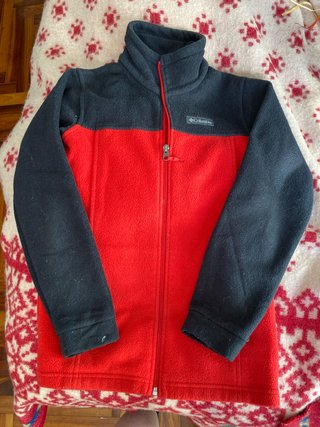 Forro Polar Columbia Rojo y Negro