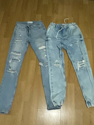 2 Pantalones Vaqueros Rotos largos