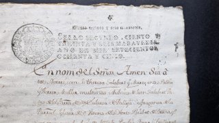 Manuscrito original Carlos III 1785 Barcelona