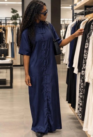 Kimono Largo Azul Marino