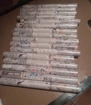 Lote 16 Rollos Papel Pintado Floral Autoadhesivo