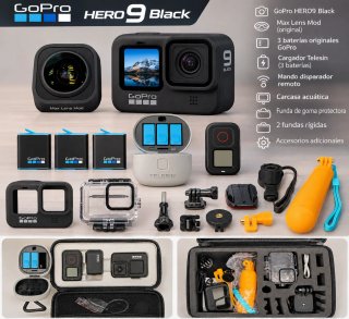GoPro Hero 9 Black + Max Lens Mod + Accesorios