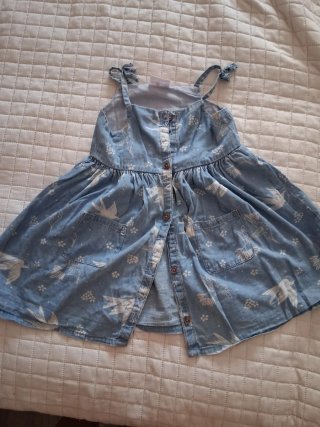 Vestido Vaquero para Bebé con Estampado