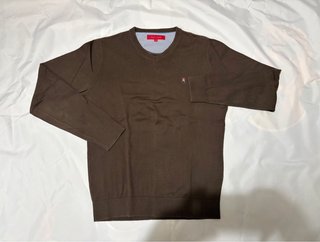 Jersey Tommy Hilfiger Cuello en V Marrón - Talla M