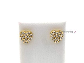 pendientes oro 18k con piedra con circonita