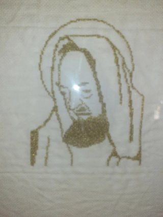 Quadro di San Pio ricamato a mano benedetto