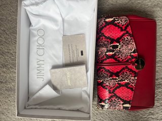 Bolso Jimmy Choo Rojo Estampado Serpiente