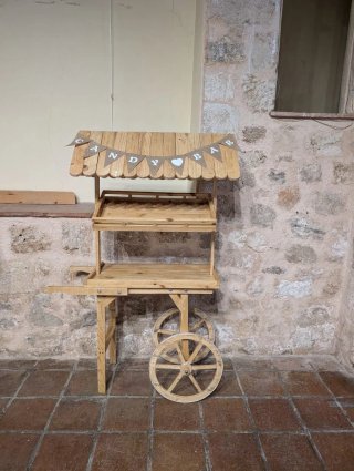 Carrito Candy Bar de Madera para Eventos