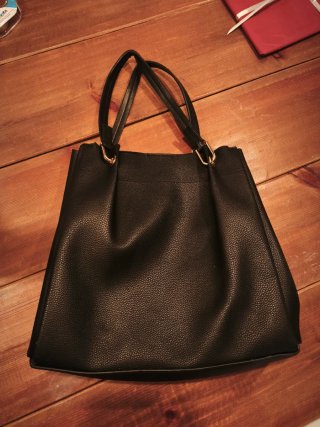 Bolso de piel Mango negro