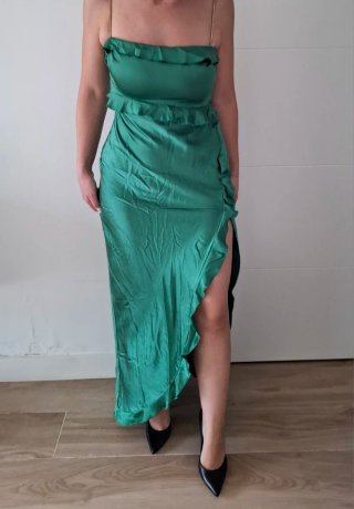 Vestido de fiesta verde esmeralda