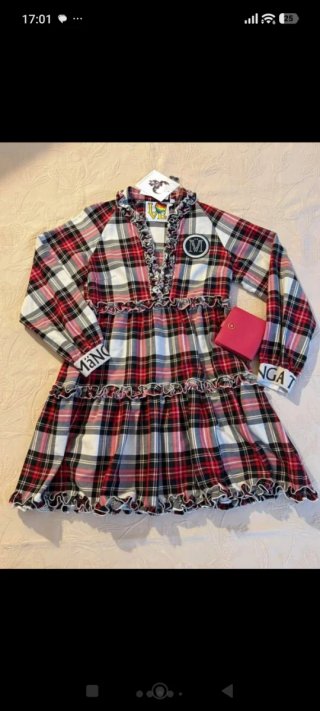 Vestido Mangata de Cuadros Rojo