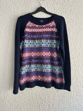 Jersey CHAPS XL Estilo Fair Isle Azul