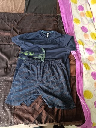 Pijama corto hombre azul
