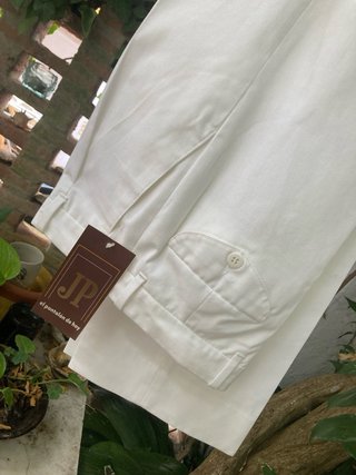 Pantalón Blanco de Pinzas Estilo Marinero
