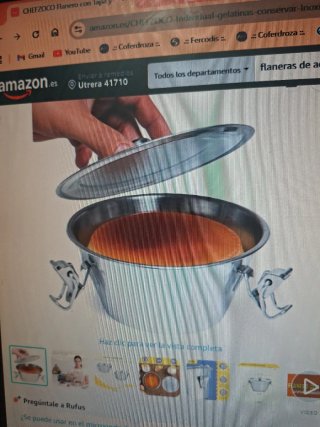 Flanera de Acero Inoxidable con Tapa 22 cm
