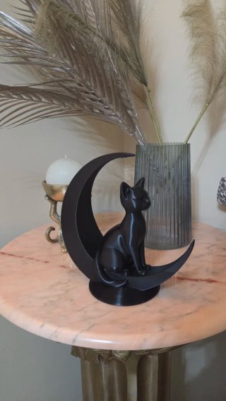Decorazione gatto nero su luna cat and moon casa