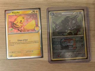 Cartas Pokémon Pikachu y Steelix EXCLUSIVAS