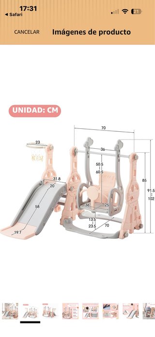 Set de Juegos Infantil: Tobogán, Columpio y Aro