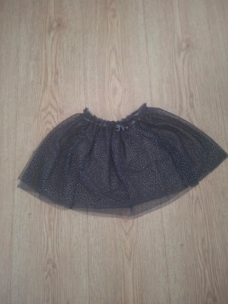 Falda de tul negra con brillos