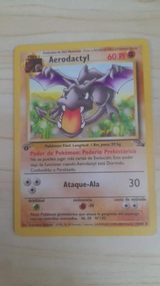 Carta Pokémon Aerodactyl 1ª Edición Español