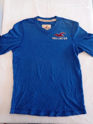 Camiseta Manga Larga Hollister Azul Talla M