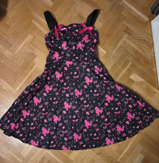 Vestido Pin Up Hell Bunny Negro y Rosa