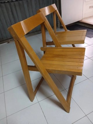 Set de 2 Sillas Plegables de Madera