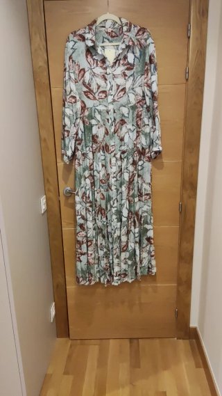 Vestido Largo Camisero Estampado Talla XL
