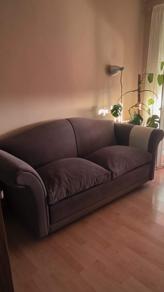 Sofá cama de dos plazas gris