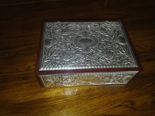 Caja Joyero de Madera y Plata