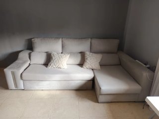 Sofá Chaise Longue cama Beige